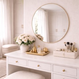 Rei - Round Gold Metal Circle Mirror - 70cm x 70cm - thumbnail 2