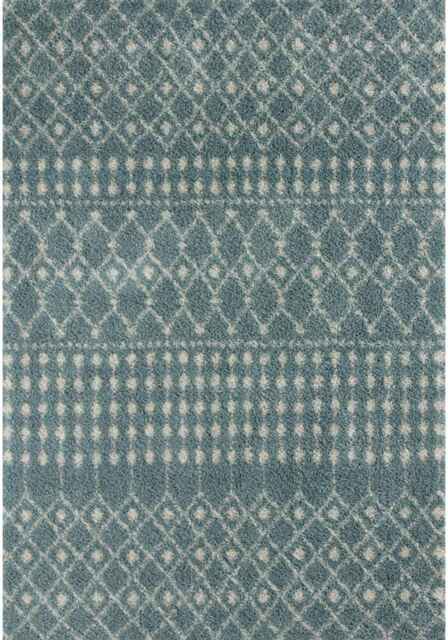Moroccan Duck Egg Blue Shaggy Rug - 1050 - 60X110 cm