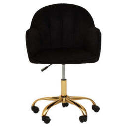 Brent Black Velvet And Gold Base Home Office Chair - thumbnail 4