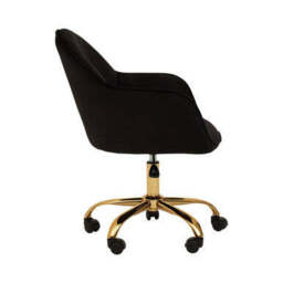 Brent Black Velvet And Gold Base Home Office Chair - thumbnail 6