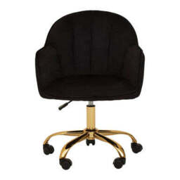 Brent Black Velvet And Gold Base Home Office Chair - thumbnail 2