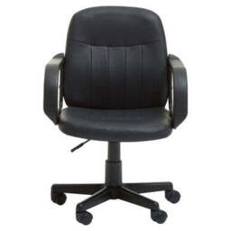 Flint Black Leather Effect Home Office Chair - thumbnail 2