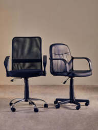 Flint Black Leather Effect Home Office Chair - thumbnail 5