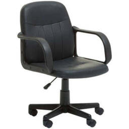 Flint Black Leather Effect Home Office Chair - thumbnail 4