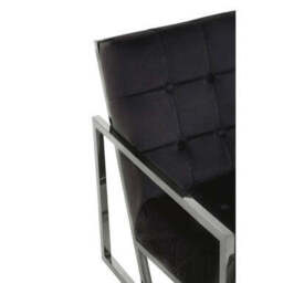 Hana Black Velvet Chair with Stainless Steel Frame - thumbnail 6