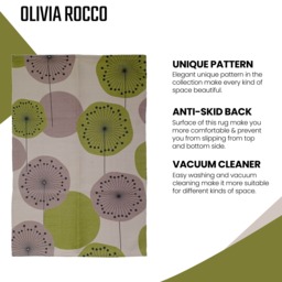 OLIVIA ROCCO Printed Rug Flor Design Modern Non Slip Soft Durable Floor Rug Hotel-Quality Everyday Comfort - thumbnail 3