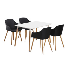 Eden Halo Dining Set - a White Dining Table and Set of 4 Dining Chairs - thumbnail 1