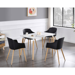 Eden Halo Dining Set - a White Dining Table and Set of 4 Dining Chairs - thumbnail 2