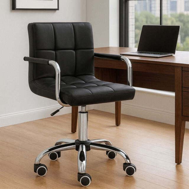 Finn Black Home Office Chair With Swivel Base - image 1