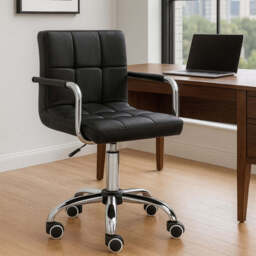 Finn Black Home Office Chair With Swivel Base - thumbnail 1