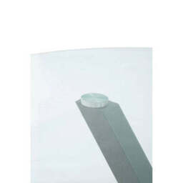 Clear Glass Top Round Dining Table with Grey Metal Legs, Salford - thumbnail 6