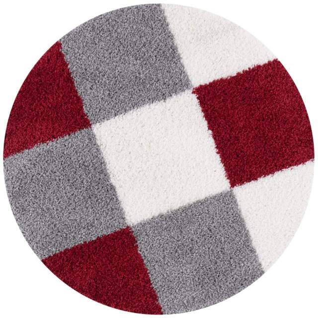Myshaggy Geometric Red Rug - Ø 120 cm