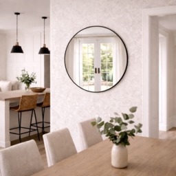 Rei - Round Black Metal Circle Mirror - 70cm x 70cm - thumbnail 2