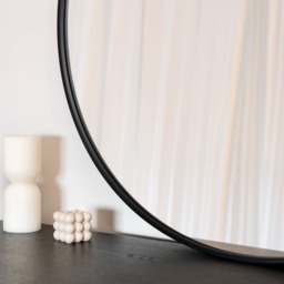 Rei - Round Black Metal Circle Mirror - 70cm x 70cm - thumbnail 4