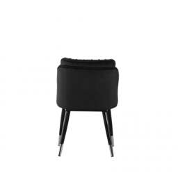 Milano Cosmo LUX Dining Set - a Black Dining Table & 6 Dining Chairs with Silver End Caps - thumbnail 6