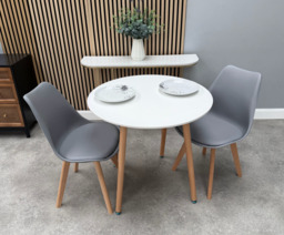 Jamie Lorenzo Halo Round Dining Set of 2 - thumbnail 2