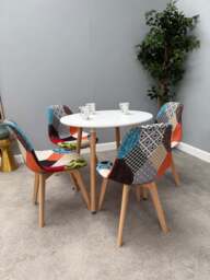 Patchwork Halo Dining Table Set - Set of 4 Patchwork Retro Chairs & a Halo Dining Table - thumbnail 6