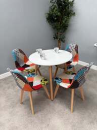 Patchwork Halo Dining Table Set - Set of 4 Patchwork Retro Chairs & a Halo Dining Table - thumbnail 5