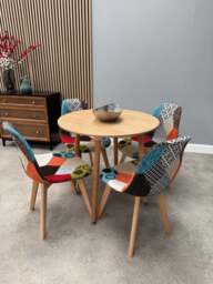 Patchwork Halo Dining Table Set - Set of 4 Patchwork Retro Chairs & a Halo Dining Table - thumbnail 3