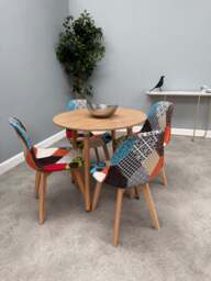Patchwork Halo Dining Table Set - Set of 4 Patchwork Retro Chairs & a Halo Dining Table - thumbnail 4