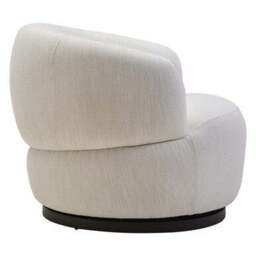 Bordo Textured Cream Curved Swivel Chair - thumbnail 6
