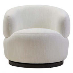 Bordo Textured Cream Curved Swivel Chair - thumbnail 2