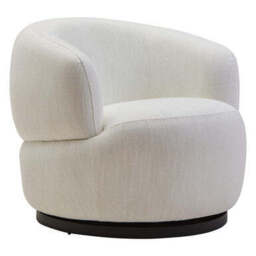 Bordo Textured Cream Curved Swivel Chair - thumbnail 5
