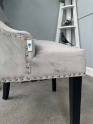 Windsor Velvet Dining Chair - Light Grey - thumbnail 4