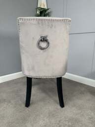 Windsor Velvet Dining Chair - Light Grey - thumbnail 3