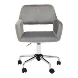 Brent Grey Velvet And Chrome Base Home Office Chair - thumbnail 2