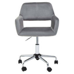Brent Grey Velvet And Chrome Base Home Office Chair - thumbnail 4