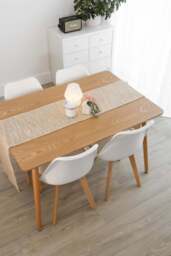 5-Piece Halo Dining Set (Oak Table + 4 Jamie Lorenzo Tulip Chairs) - thumbnail 3