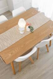 5-Piece Halo Dining Set (Oak Table + 4 Jamie Lorenzo Tulip Chairs) - thumbnail 2