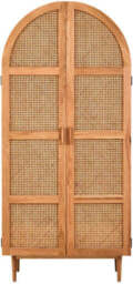 Lyon Natural Rattan and Oak Wood 2 Door Wardrobe - thumbnail 2