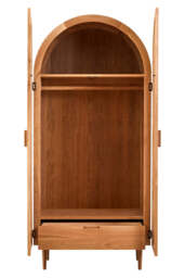 Lyon Natural Rattan and Oak Wood 2 Door Wardrobe - thumbnail 5