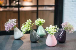 TUMBLING VASE - H12 D10 cm - PLUM - thumbnail 3