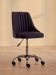 Brent Ribbed Black And Chrome Home Office Chair - thumbnail 6