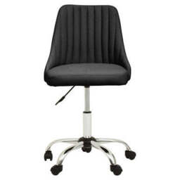 Brent Ribbed Black And Chrome Home Office Chair - thumbnail 2