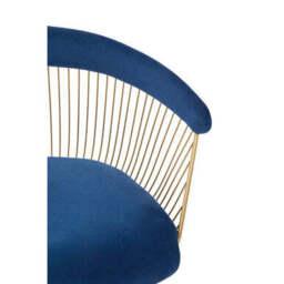 Anzio Navy Blue Velvet And Brushed Gold Chair - thumbnail 5