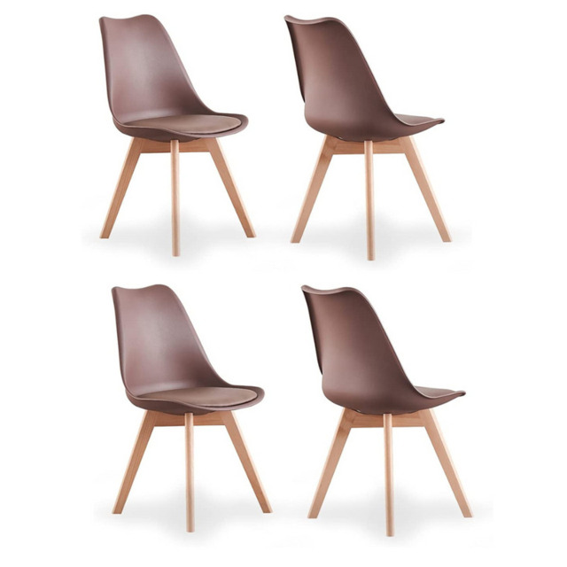 Jamie Lorenzo Dining Chairs Set of 4 & 6 - Brown / Set of 4