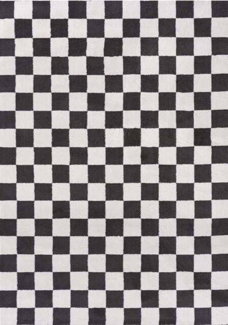 Loft Checkerboard Dark Grey Rug - 240X340 cm