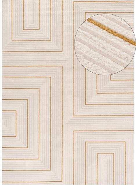 Carmel Cream-Gold Geometric Rug - 6040 - image 1