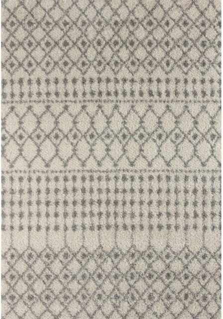 Moroccan Ivory Grey Shaggy Rug - 1000 - 60X110 cm