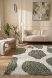 Moodi Shaggy Green Erosan Rug - thumbnail 2