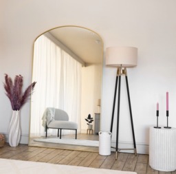 Yoko - Full Length Gold Metal Gentle Arch Mirror - 180cm x 90cm. - thumbnail 4