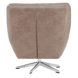 Harold Brown Leather Effect Button Tufted Swivel Chair - thumbnail 6