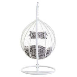 White Rattan Effect Hanging Chair - Goa - thumbnail 6