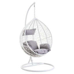 White Rattan Effect Hanging Chair - Goa - thumbnail 4