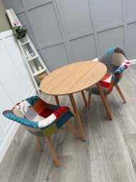 Patchwork Halo Dining Table Set - Set of 2 Patchwork Retro Armchairs & a Halo Dining Table - thumbnail 6