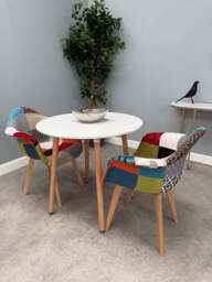 Patchwork Halo Dining Table Set - Set of 2 Patchwork Retro Armchairs & a Halo Dining Table - thumbnail 5